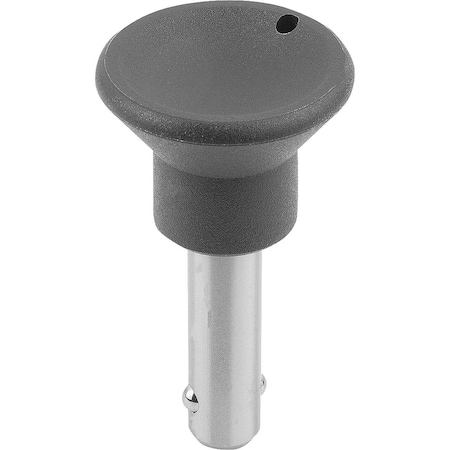Kipp Locking Pin With Mushroom Grip, W. Axial Lock, D1=12 L=20, Thermoplastic, Comp:Stainless Steel K0365.3312020